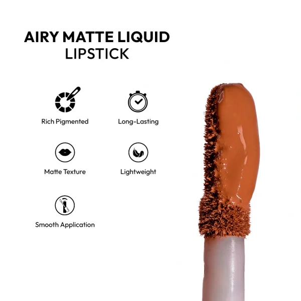 Herlan Airy Matte Liquid Lipstick-Maple Mocha - Image 3