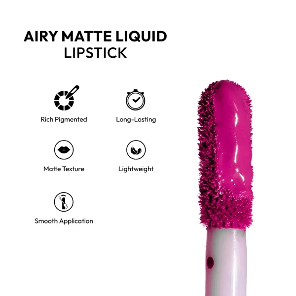 Herlan Airy Matte Liquid Lipstick-Timeless Rose - Image 3