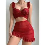 DHB Red Lingerie Skirt Set