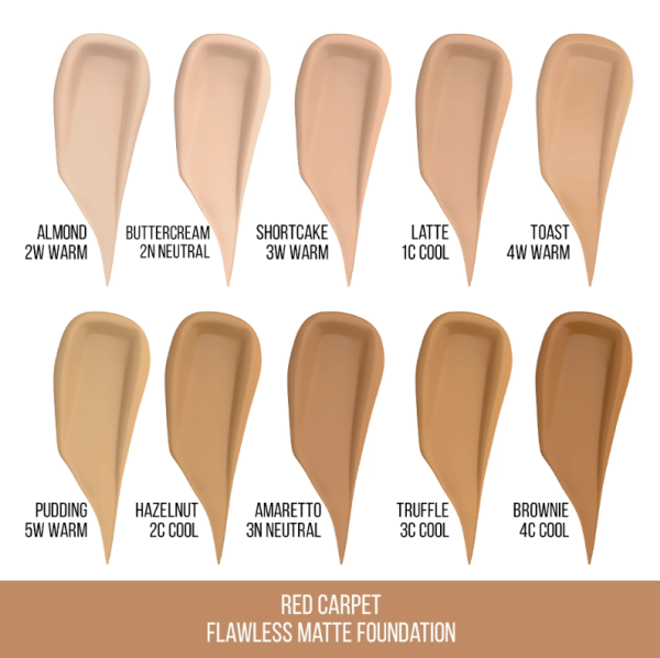 NIOR Red Carpet Flawless Matte Foundation Hazelnut 2C Cool - Image 8
